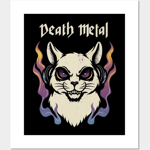 Death Metal Satanic Baphomet Cat Wall Art by Aldrvnd